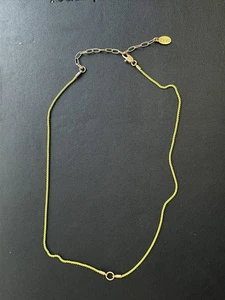 Clare V Rolo Charm Necklace neon yellow enamel and gold - Picture 1 of 5