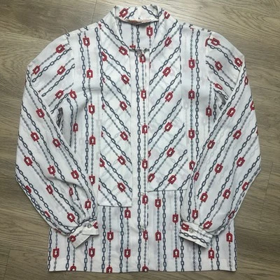 De Colección Años 70 Koret Of California Camisa Poliéster Abotonada Eslabones de Cadena Blusa Faja S Foto 1 de 4