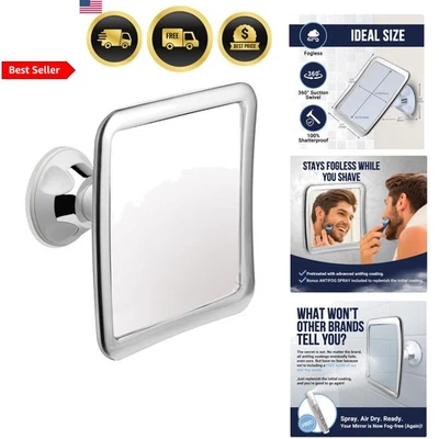 Зеркало для душа без запотевания поворотное противотуманное 6,3 дюйма хромированное - Изображение 1 из 4