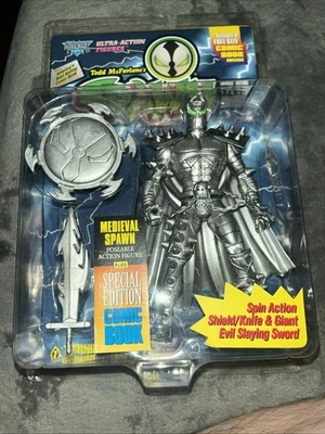 1995 Medieval Spawn Silver Variant Figure Special Edition # 1471 McFarlane Toys - Image 1 of 4