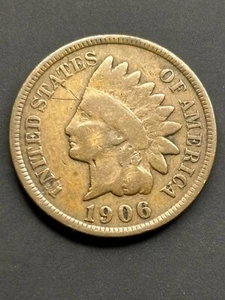 1906 Indian Head Cent Penny: OBVERSE LAMINATION ERROR “UNITED” - Picture 1 of 12