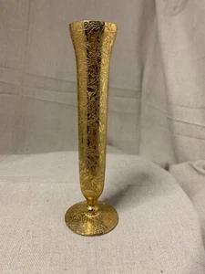 Jarrón raro de brote de criatal y oro con superposición de margarita de oro 22k - Imagen 1 de 3