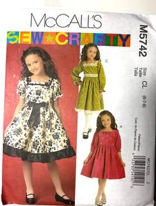 Mädchen Schnittmuster Kleid McCall's 5742 Größe 6 7 8 Neu ungeschnitten - Bild 1 von 2