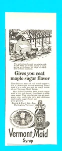 1950 Vermont Maid maple syrup PRINT AD pancakes breakfast winter horses - Picture 1 of 3
