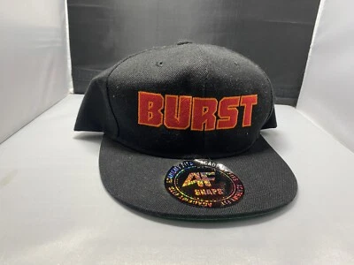 NUEVO CON ETIQUETAS “Burst” Academy Fits Poliéster SnapBack Gorra Sombrero Negro Rojo Como Está Foto 1 de 4