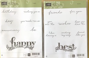 Stampin Up Stamp Set HAPPY WISHES Retired Sets LOT NEW - Picture 1 of 2