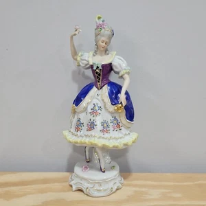 Porzellanfigur Dresdner Stil 9 Zoll #tanzende viktorianische Frau - Bild 1 von 10