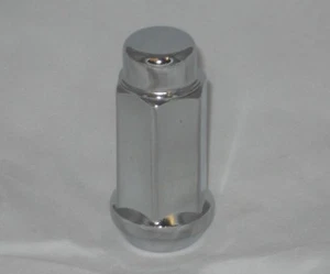 32 CHROME BULGE ACORN WHEEL RIM LUG NUTS 1.95" LONG 14x2 XL THREAD CLOSED END - Picture 1 of 1