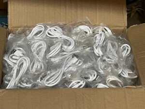 Box of 118 Pieces: USB A to USB C Cables, White, 3 Feet, New - Picture 1 of 2