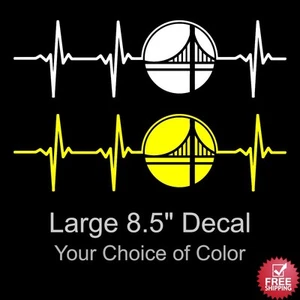 Calcomanía de vinilo grande Golden State Warriors Heartbeat pegatina 8,5 pulgadas envío y devolución gratuitos - Imagen 1 de 7