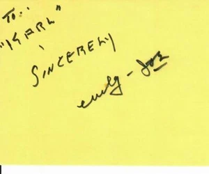 "The Three Stooges" Curly Joe DeRita Signed 3X5 Card COA - Picture 1 of 2