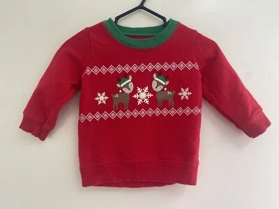 Suéter Just One You Unisex Bebé Lindo Reno 100% Algodón Manga Larga Rojo 6 M Foto 1 de 4