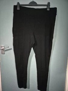 F&F Size 20 Black Stretch Jersey Trousers (125/132/v) - Picture 1 of 2