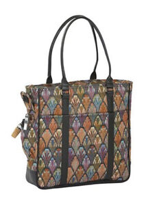 New Picnic Plus Quad (4) Bottle Thermal Insulated Wine Tote Tapestry Print  NIP