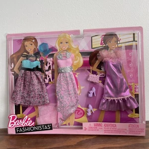 Barbie Fashionistas Evening Party Dress Set of 3 Doll Outfits Accessories W3166 - Picture 1 of 7