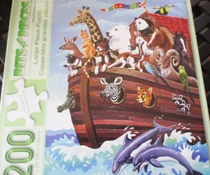 200 Piece Barbara Gibson Art Puzzle "Noah's Ark " Large Format 15"x19" Bits - Picture 1 of 3