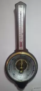 Beautiful Vintage SB Shortland Wooden Wall Hanging Barometer Thermometer - Picture 1 of 8