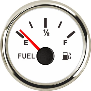 White 52MM Fuel Level Gauge 0-90 ohms 9-32VDC For Car Truck Motorcycle USA STOCK - Bild 1 von 8