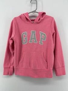 Gap Kids Girls Pullover Hoodie Sweatshirt Size Small (6-7) Pink Big Logo - Picture 1 of 7