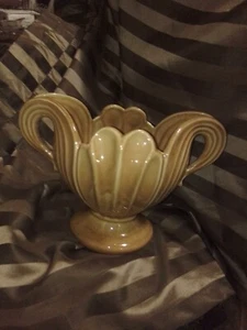 Vintage Beige Two Handled Ceramic Vase - Picture 1 of 7