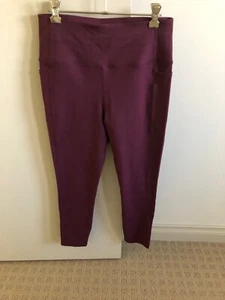 SKECHERS 7/8 LEGGINGS BURGUNDY SIZE M 'GO WALK' PRE-OWNED NEW CONDITION - Picture 1 of 6