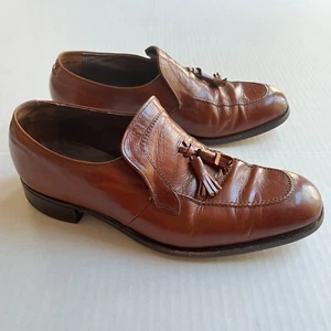 Florsheim Imperial Qualität Slipper Quaste Halbschuh Schuhe Herren 9 D Braun Leder - Bild 1 von 11