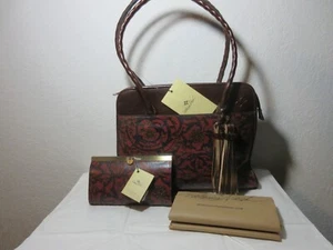 Patricia Nash Paris Vintage Tapestry Satchel Handbag AND Matching Wallet - NWT - Picture 1 of 10