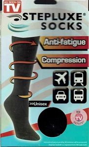 Schwarze Kompressionsstrümpfe - Stepluxe® Socks - Unisex  Gr. L (EU 43-45) (A08) - Bild 1 von 5