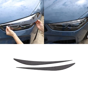 Carbon Fiber Headlight eyebrow Scuff Trim Cover Fits BMW 840i M850i 2020-2022 - Picture 1 of 8