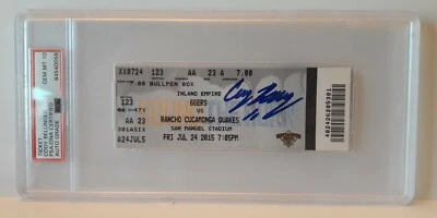 Cody Bellinger Signed Quakes Ticket Stub PSA/DNA GEM MT 10 Dodgers Baseball MLB - Image 1 of 3