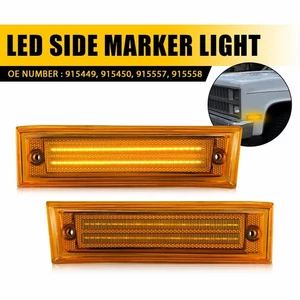 2X Amber LED Side Marker Lights For GMC K5 Jimmy C/R 1500-3500 Suburban 81-91 ER - Picture 1 of 22