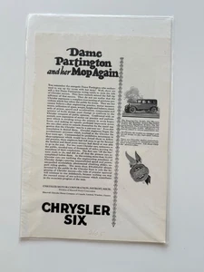 Chrysler Six Ad ‘Dame Partington & Her Mop Again’ – Original 1925 - Picture 1 of 3