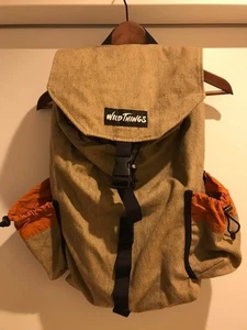 WILD THINGS Rare Fabric Backpack Beige Vintage Japan - Picture 1 of 6
