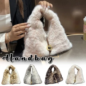 Hirsch Muster Tasche Damen Winter weich warm Handtasche Schultertasche - Bild 1 von 25