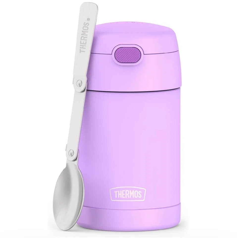 Termo 16 oz. Tarro de comida aislado de acero inoxidable para niños/púrpura/cuchara Foto 1 de 1
