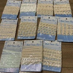 Vintage Lot Of Sewing Trim Lace Edging On Cards Yardage BY BLUMENTHAL DEAD STOCK - Picture 1 of 6
