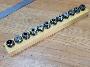 SET OF ER20 COLLET TOOL HOLDER 3-2 - 1/2" CAP MOSTLY REGO & OTHER - Picture 1 of 4