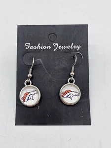 Denver Broncos NFL Football Dangle Earrings New - Picture 1 of 4