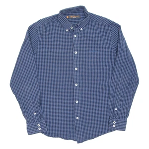 BEN SHERMAN Mens Shirt Blue Check Long Sleeve S - Picture 1 of 6