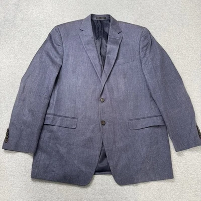 Blazer Lauren Ralph Lauren Para Hombres 44L Largo Azul Mezcla Seda Chaqueta Negocios Formal Foto 1 de 4