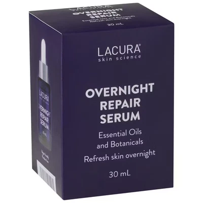 Lacura  Overnight Repair Serum Essential & Botanicals Oils Refresh Skin 30ml  - image 1 of 3