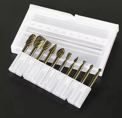 GDTECH RACING Set 10 Pezzi Punte Frese In Metallo HSS 3mm Incisioni Dremel e Mini Trapano