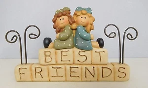 Best Friends - New resin block with two friends on it by Blossom Bucket #22727 - Picture 1 of 4