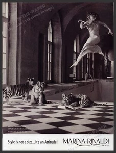 Marina Rinaldi Clothing 1990s Print Advertisement Ad 1999 Baby Tigers Leaping - Picture 1 of 1