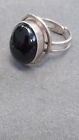 Sterling Silver Onyx Ring Size 6 (Made In Israel) 