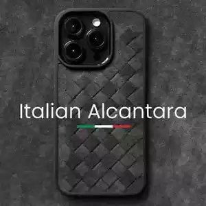 Weave ALCANTARA Hülle für iPhone Luxus Wildleder Leder Handyhülle - Bild 1 von 27