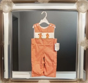 Boys NWT Remember Nguyen Smocked Jon Jon Tigers Football Lined 12 Months - Picture 1 of 11