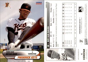 Bryan Bass 2005 Choice Frederick Keys #3 Card *AutographDen*