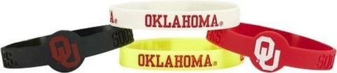 Oklahoma Sooners Silicone Bracelets 4 Pack Thin [NEW] NCAA Jewelry Bracelet Cover