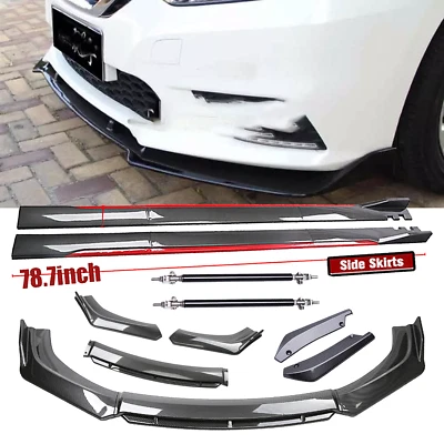 Front Rear Bumper Lip Side Skirt For Nissan LEAF 2011-2023 Carbon Fiber Body Kit Foto 1 de 4